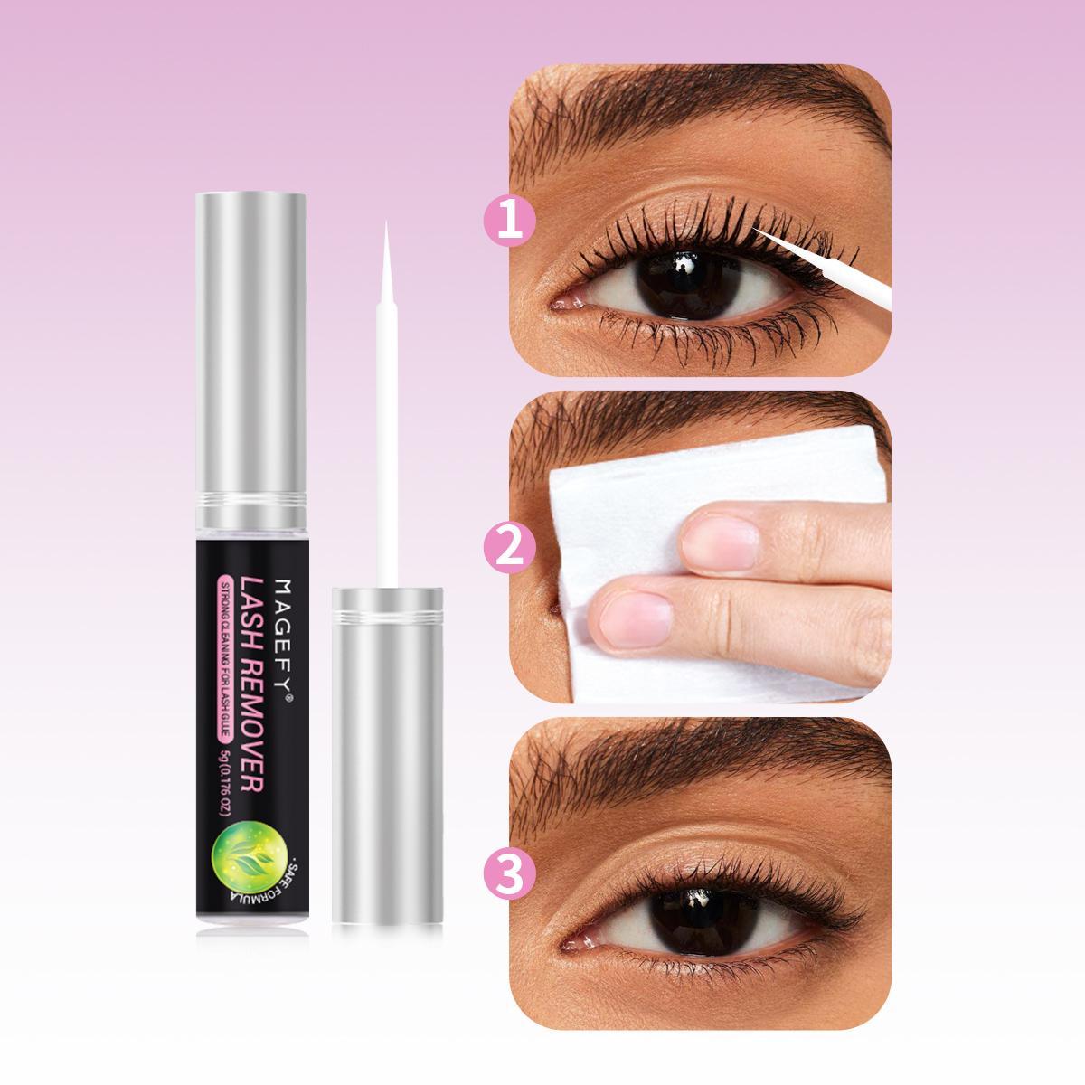 Professional False Eyelash Tool, Individual False Eyelashes Including Eyelash Glue, Tweezer, Double-ended Eyelash Brush & Eyelash Remover, Summer Makeup