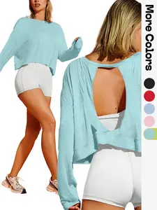 Women's Long Sleeve Workout Shirt, Loose-Fit Casual Top for All Seasons, Ideal for Yoga & Dance Activities, Casual Workout Tops