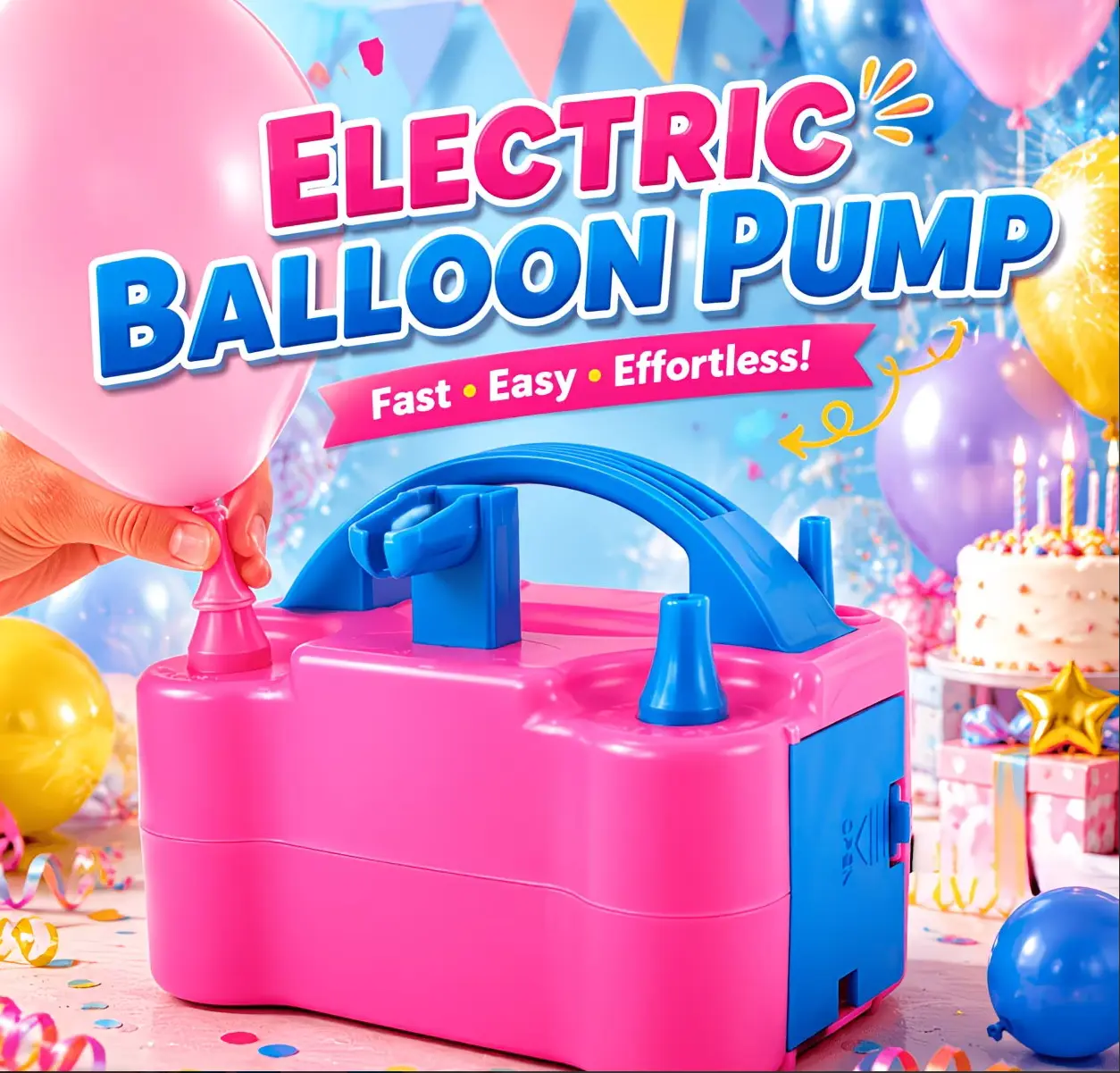 Electric Balloon Pump, Portable Balloon Inflator/Blower Machine with Balloon Tie Tool and Dual Nozzles Electric Balloon Pump, Portable Balloon Inflator/Blower Machine with Balloon Tie Tool and Dual Nozzles