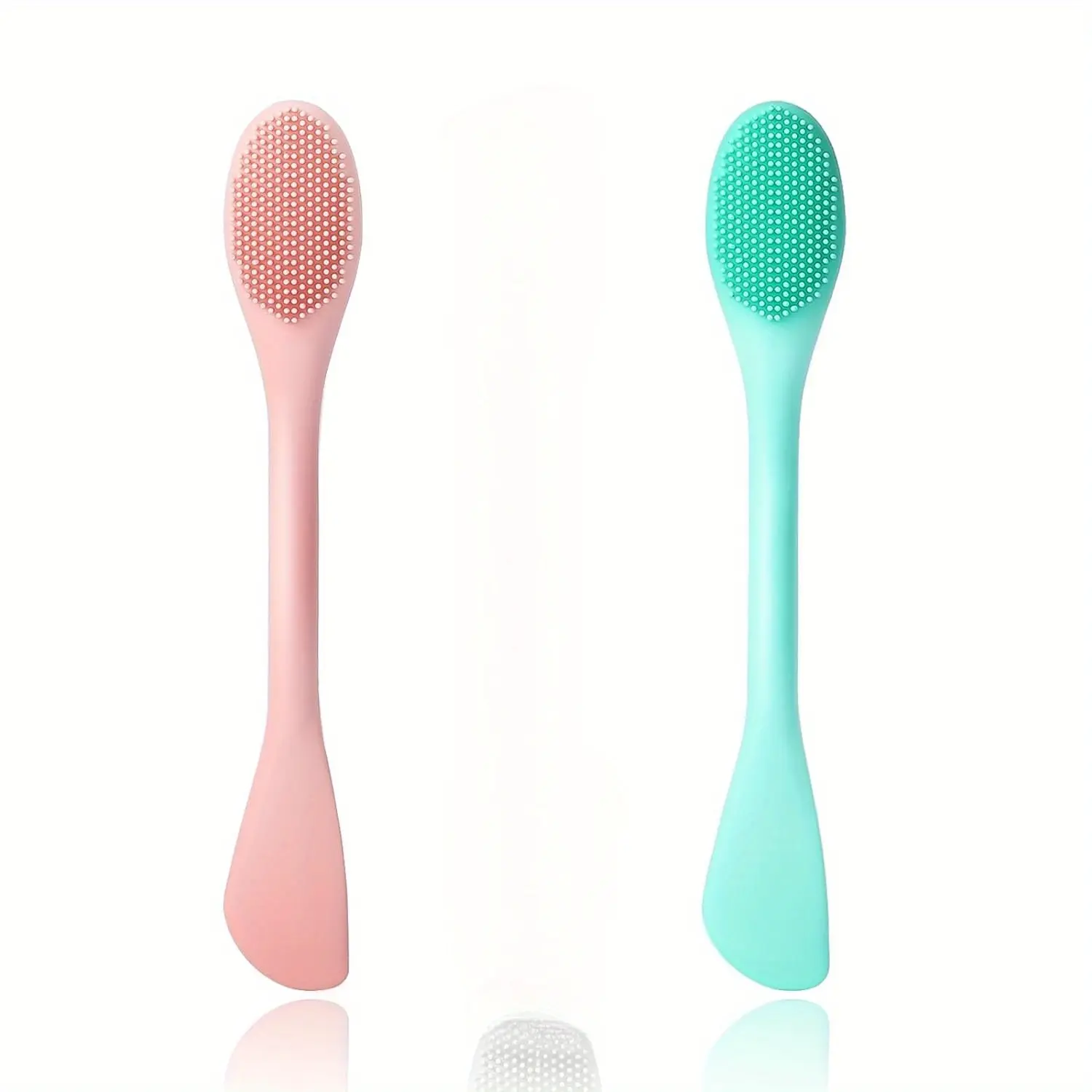 2 in 1 Face Mask Applicator,2 Pcs Silicone Face Mask Brush Reusable Facial Brushes Applicator for Applying Skin Care Products Skincare Supplies Tool for Face Mask Eye Mask Body Lotion Skin Care Tools (2 Color)