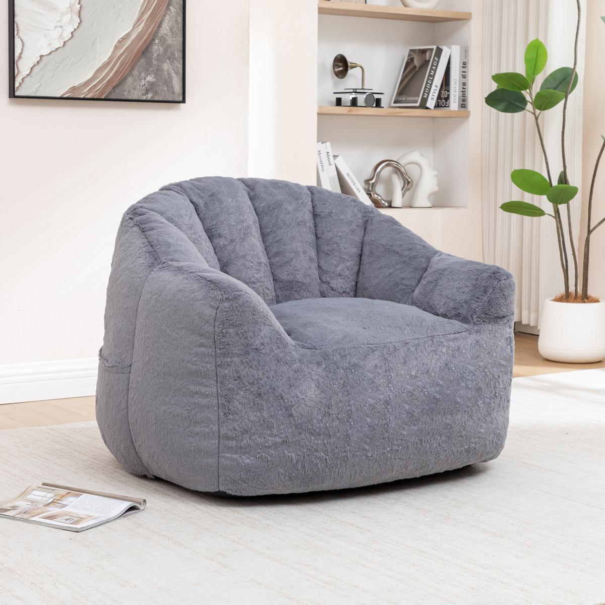 Bean Bag Chair, Bean Bag Sofa Chair with Armrests Stuffed High-Density Foam, Lazy Sofa Comfy Chairs BeanBag Chair for Adults in Living Room,Bedroom Reading