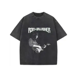 Retro 70s/80s Rory Gallagher Guitarist T-Shirt, Pure Cotton Summer Casual Unisex Top, Street Casual Trendy T-Shirt