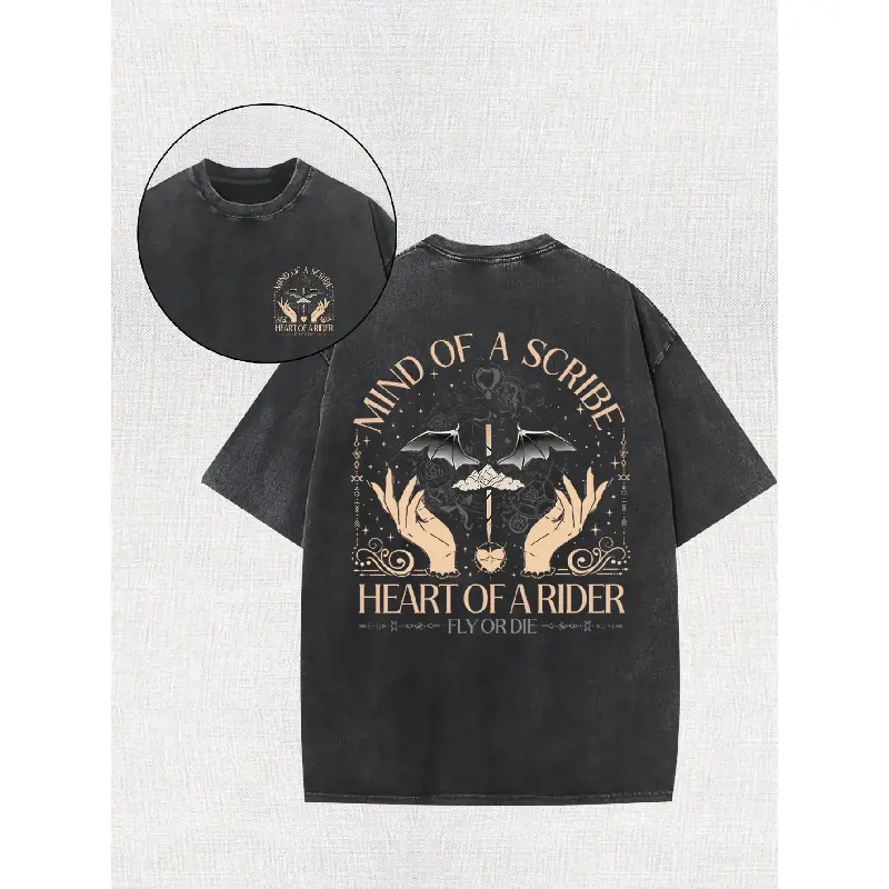 Eagle'S Soul, Fourth Wing T-Shirt |   Dragon Knight Shirt |   Basgat War Academy, 230G High-Quality Double-Sided Printed Wax Printed T-Shirt, Retro Washed, 100% Cotton ,fathersdaygift