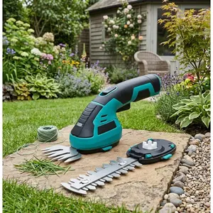 7.2V Rechargeable 2 in 1 Grass Shear and Shrub Trimmer Wireless Handheld Hedge Cutter with Type C Charging Lightweight Portable Tool for Lawn and Garden Trimming