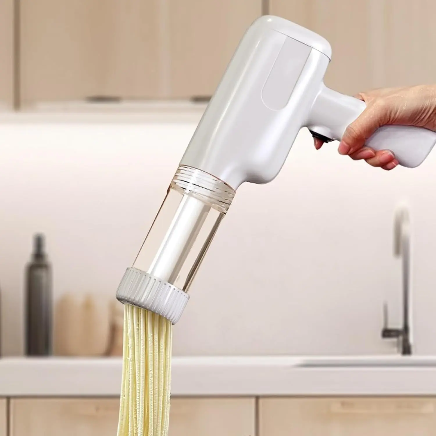 Handheld Electric Pasta Maker Electric Noodle Maker High Efficiency Handheld Press Pasta Machine with 6 Molds for Home