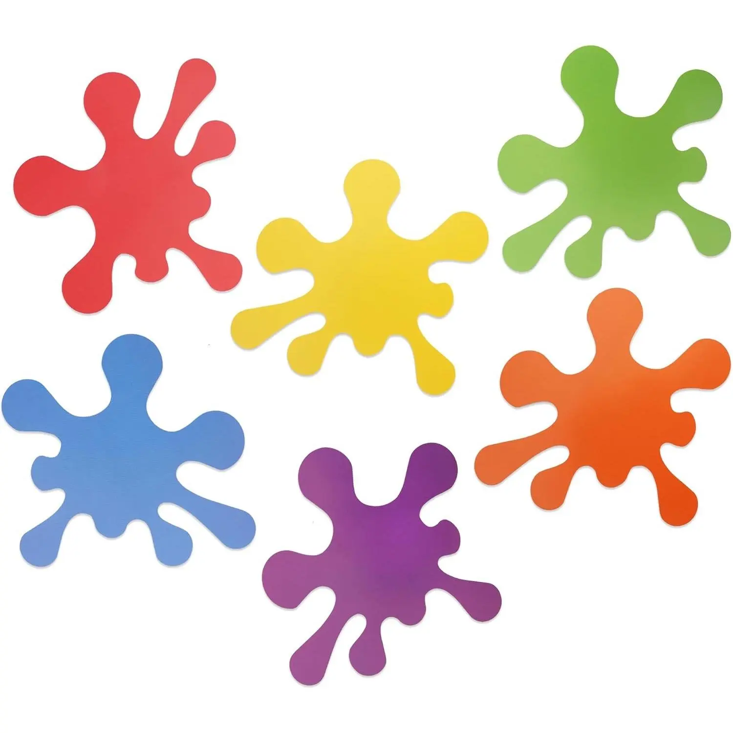48Pcs Paint Splatter Cutouts with 100Pcs Glue Points, Classroom Bulletin Board, Wall Art & Paint Party Decorations
