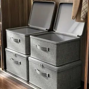 Extra-large stackable storage box--multi-functional design, suitable for various settings such as offices, homes, and bedrooms. An organizational tool, ideal for storing books, clothes, and bedding. The preferred choice for bedding storage