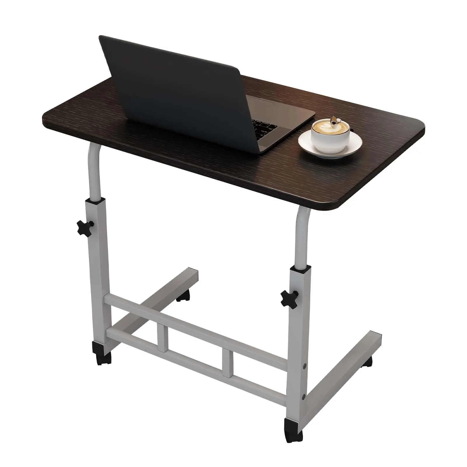 Portable Adjustable Standing Desk with Wheels – Small Rolling Computer Table for Home Office. Study. or Bedroom – Space-Saving. Easy to Move and Assemble. Compact Workstation. Black