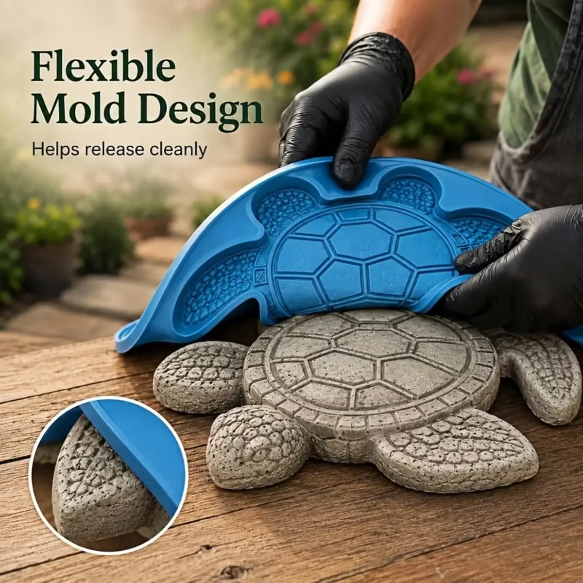 Stop Wasting Money on Landscaping with Reusable Sea Turtle Concrete Stepping Stone Mold, Heavy Duty DIY Marine Paver Mold for Muddy Backyard Walkways Patio & Garden Lawn Path
