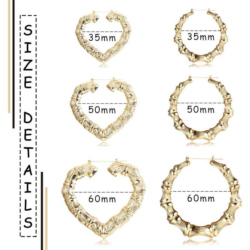 MILACOLATO 6Pairs Bamboo Earrings Set Hollow Casting Hip-Hop Large Bamboo Earring for Women Oversize Different Shape Hoop Earrings Set Fashion Rapper Accessories Jewelry Daily MILACOLATO 6Pairs Bamboo Earrings Set Hollow Casting Hip-Hop Large Bamboo Earring for Women Oversize Different Shape Hoop Earrings Set Fashion Rapper Accessories Jewelry Daily
