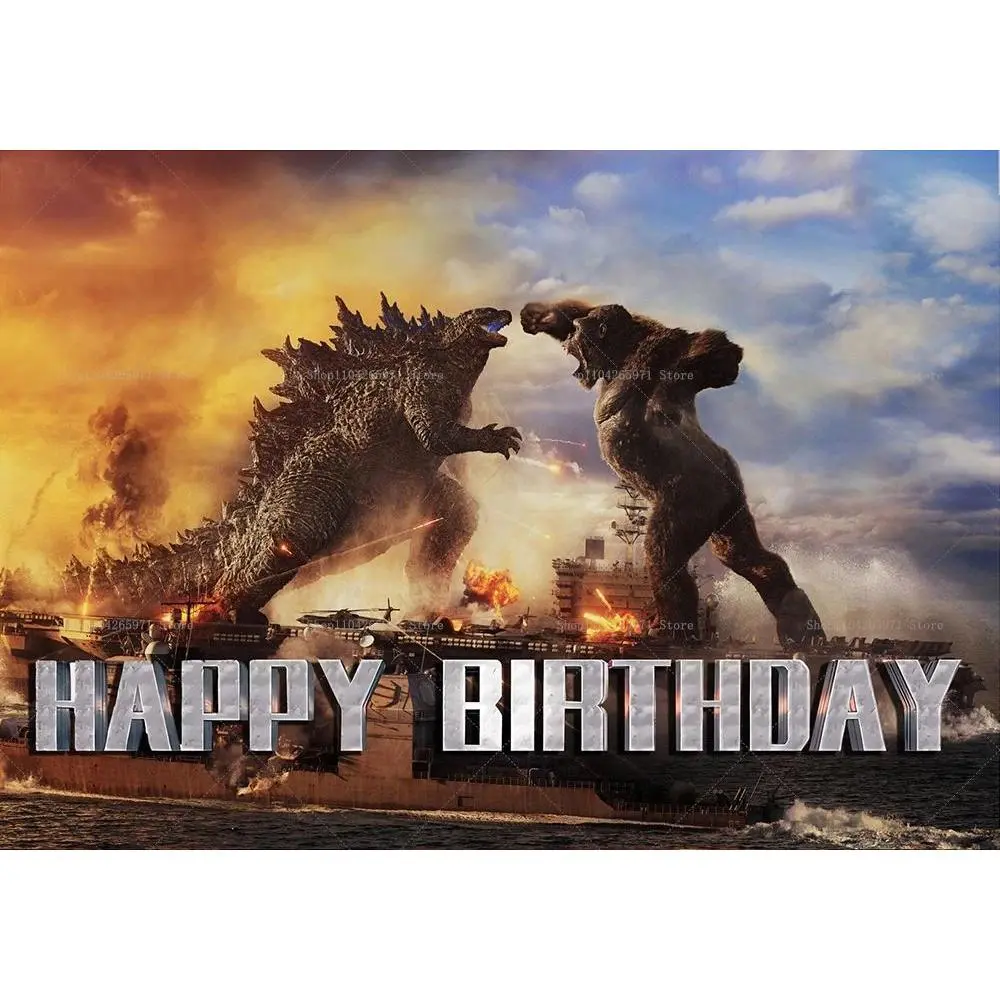 Monster Clash Battle Backdrop Party Backdrop Polyester Fabric Giant Creatures Tapestry Wall Hanging Photography Background Adventure Event Studio Props Fantasy Party Scene