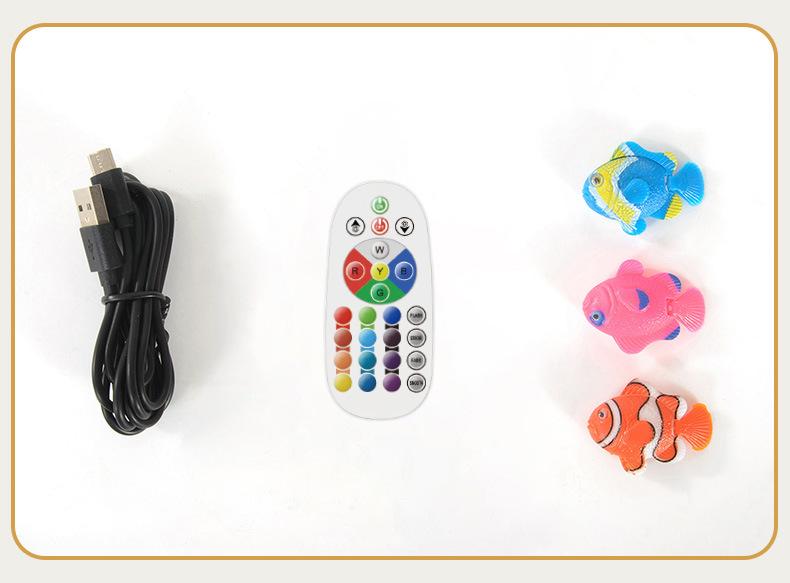 Aquarium Light Jellyfish Small Fish Volcano 3 Options RGB LED Remote Control Fish Tank Decorator Night Light Aquarium Decoration Pet Gift