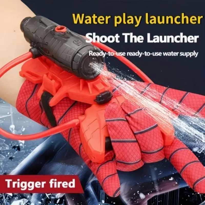 Youth Summer Outdoor Launch Toy, Spider Gloves and Wrist Sprinkler, Fun Outdoor Entertainment Gift, Ideal for Indoor and Outdoor Activities