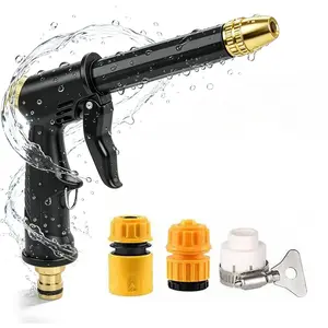 High pressure hose nozzle - Upgraded Garden Hose Sprayer - Car Wash Water Gun with Booster Nozzle, power washer hose attachment for Patio Cleaning, Plant Watering & Pet Washing