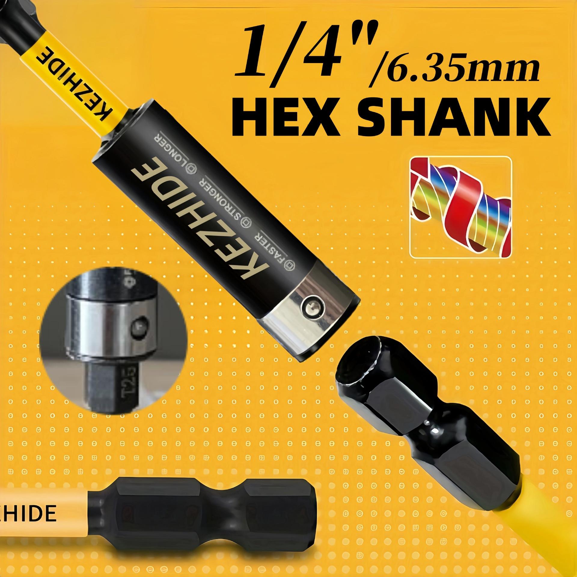 Kezhide Size:5PCS 3Inches Impact Magnetic Screwdriver Bit Holders, S2 Alloy Steel Hex Shank Extension Socket Drill Bit Holder