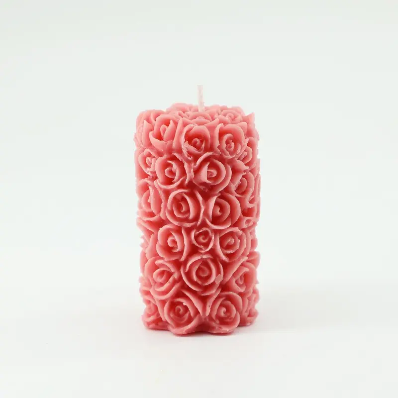 Rose Scented Wax Candle, Perfect for Weddings, Parties, Dinners, Gift Idea, Decorative Candle, Single Pack, Elegant Aroma