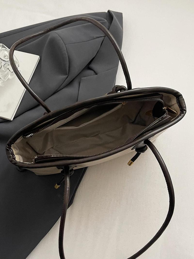 26 Women's Elegant Solid Color Hobo Shoulder Bag, Fashionable Large Capacity Crossbody Bag for Daily Used, Casual Trendy Versatile High-quality Daily Commuting Bag