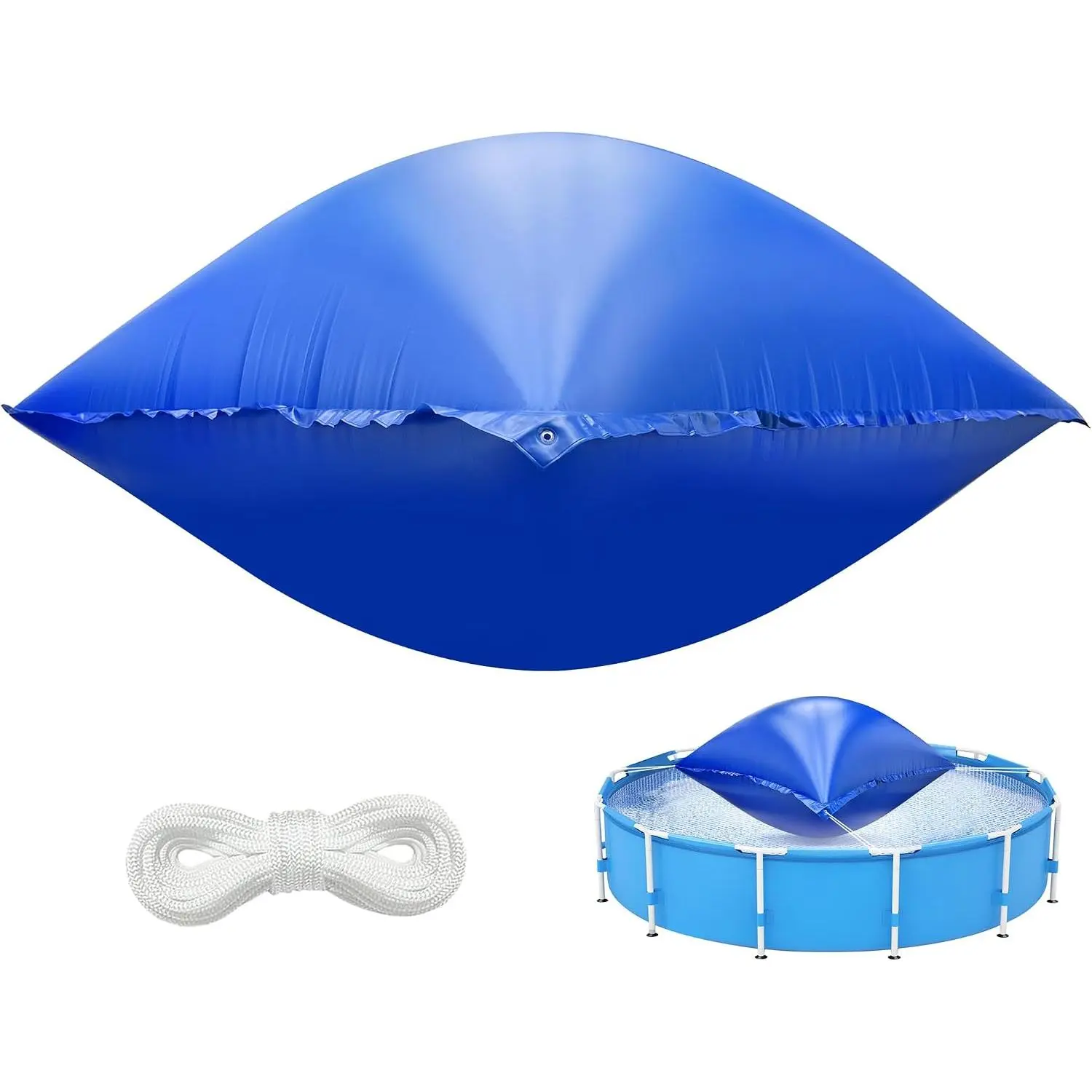 4 x 4 Ft Pool Air Pillows for Above Ground Pools- Round Winter Pool Cover Pillow- Ice Equalizer Air Pillow- Swimming Pool Winterizing Closing Pillow with Ropes for Support Pool Covers