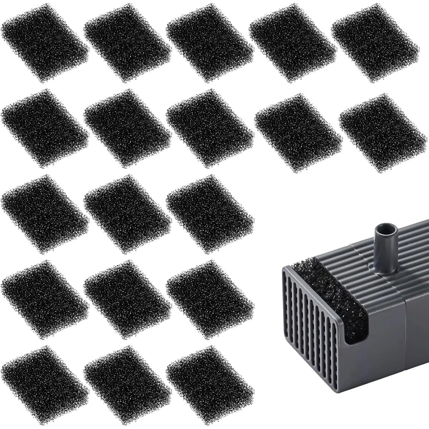 20 count  Fountain Sponge   Sponges, Block Shape  Water Fountain Sponge Filters Black  Pre-Filter Sponges for Clean Water