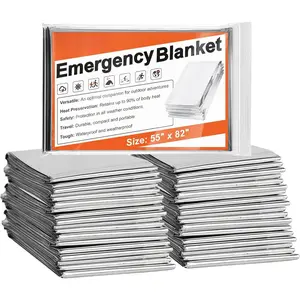 6 Pack Emergency Mylar Blanket, Emergency Blanket Space Blanket Survival Rescue Insulating Reflective foil kit Outdoors Hiking Camping Blanket Perfect  Outdoors, Hiking, Camping Survival