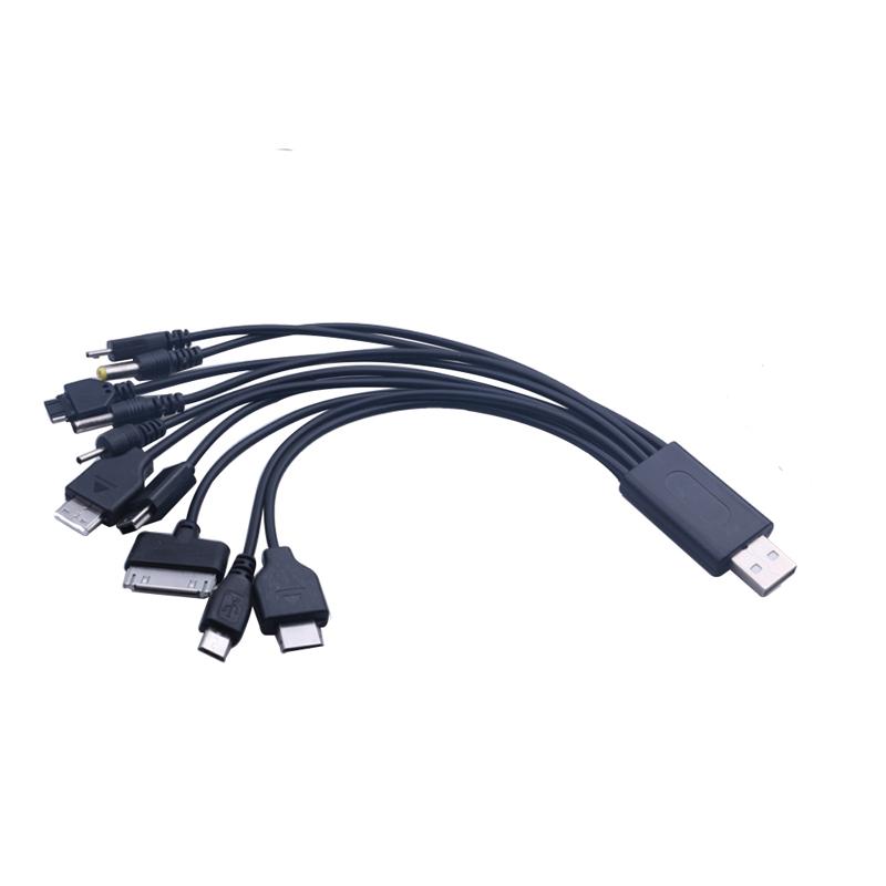 Universal USB To Multi Plug Cell Phone Charger Cable 10 to 1 USB Cable