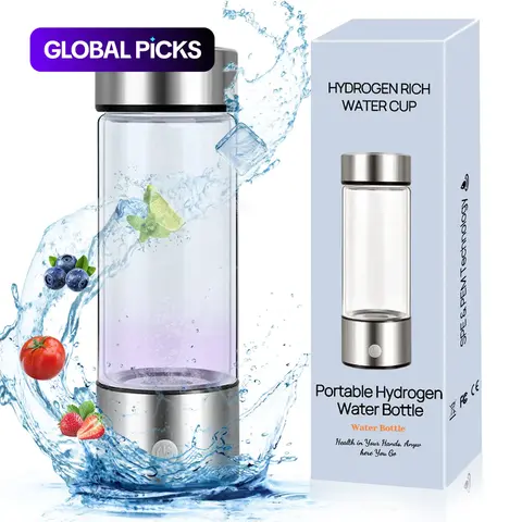 Hydrogen Water Bottle, Portable USB Rechargeable Ionizer Water Cup, Hydrogen Enriched Smart Water Bottle for Home, Travel & Office, Portable Bottles Drinkware #GLOBAL PICKS