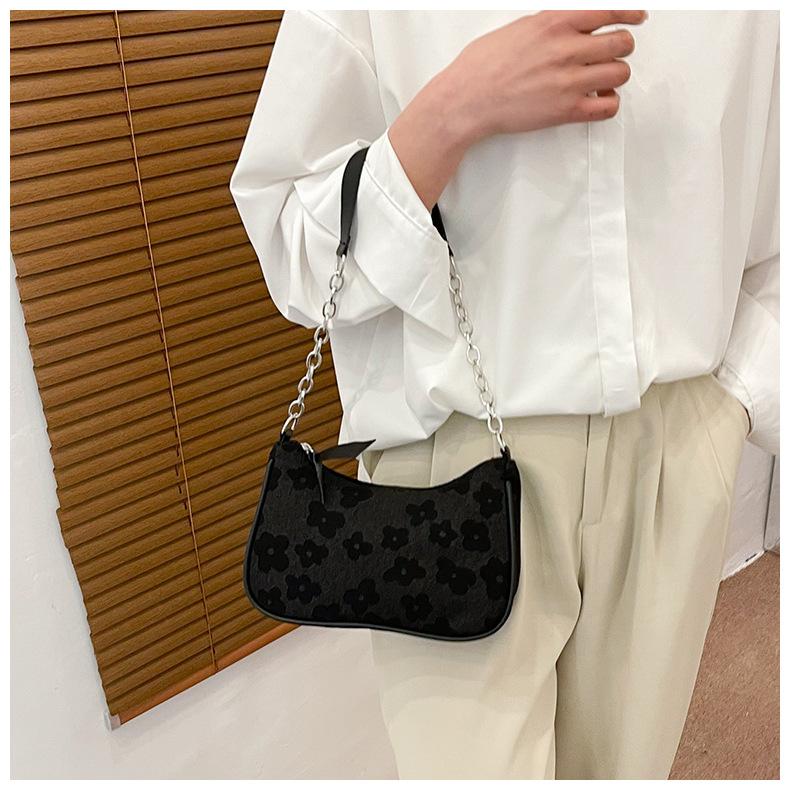 Fashion Felt Shoulder Bags for Women Small Casual Underarm Bag Female Hand Crossbody Bags for Women