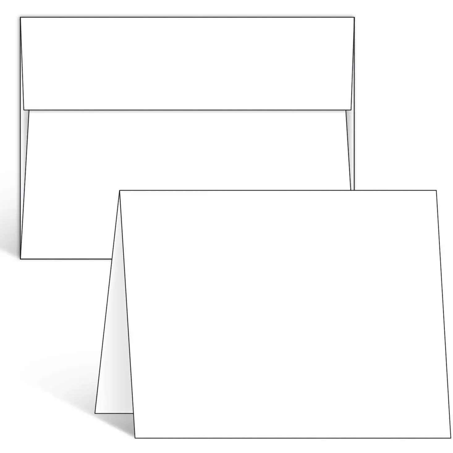Blank White Cards and Envelopes 50 Pack - 5" x 7" Heavyweight Folded Cardstock and A7 Envelopes for DIY Greeting Cards Wedding Birthday Invitations Baby Shower Thank You Cards and All Occasions