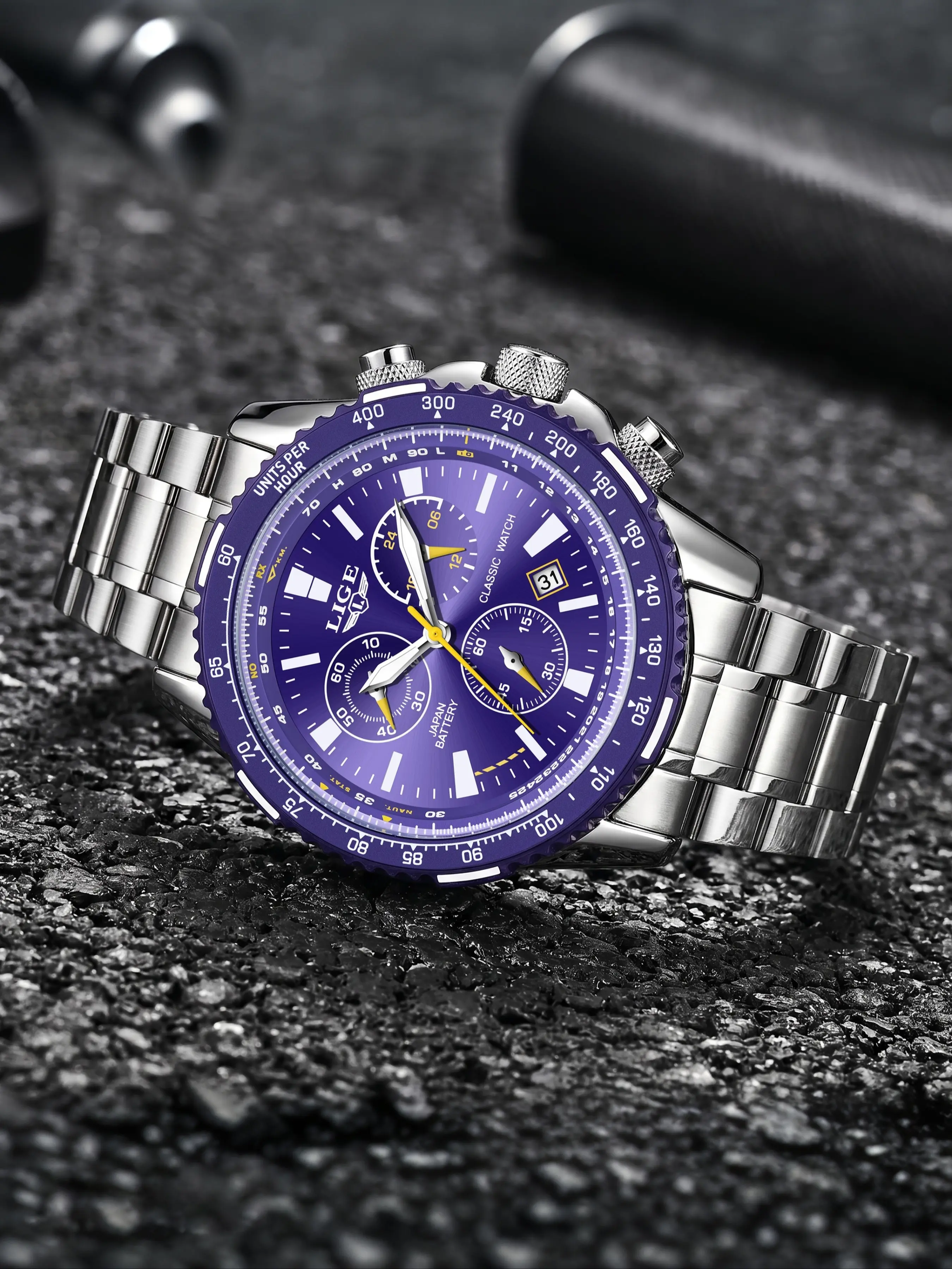 Luxury Waterproof Men's Watch, Elegant Business Casual Quartz Watch, Quartz Wristwatch, Stainless Steel Buckle Strap, Fashion Accessory, Multiple Colors Available