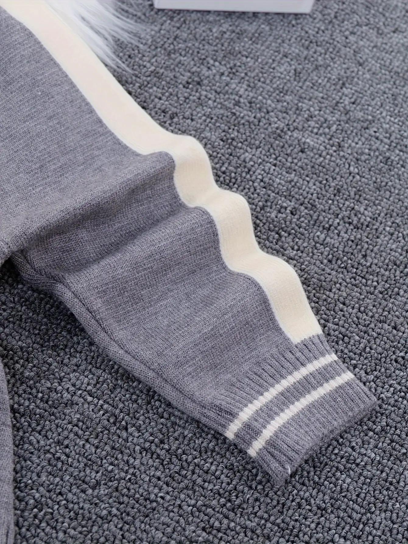 NewNewborn Boy Spring/Autumn Outfit Set    2-Piece Lettered Cardigan + Knit Long Pants – Stylish & Cozy for Outdoor Strolls! Adorable Infant Sweater Set, Soft for Daily Wear ✨