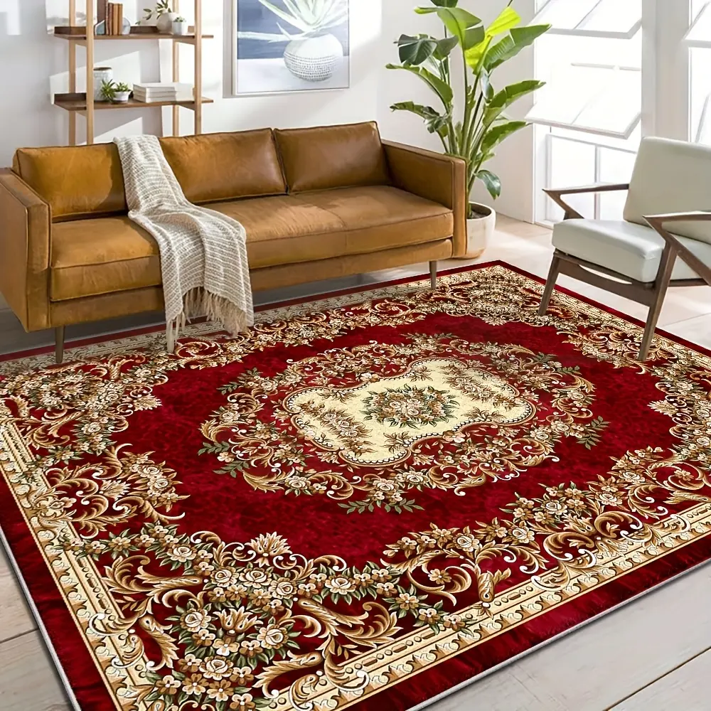 1 piece of velvet ultra-soft carpet, geometric Nordic style design, 850 grams per square meter polyester material, non-slip and machine washable, lightweight and durable, suitable for living rooms, bedrooms, office home decor--ideal for entryways and camp