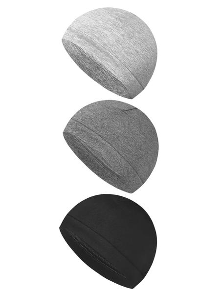 3pcs Unisex Simple Style Plain Color Beanie Fitted Hat, Casual Windproof Sportive Warm Beanie Hat, Fashionable Beanie Hat for Outdoor Sports for Men & Women