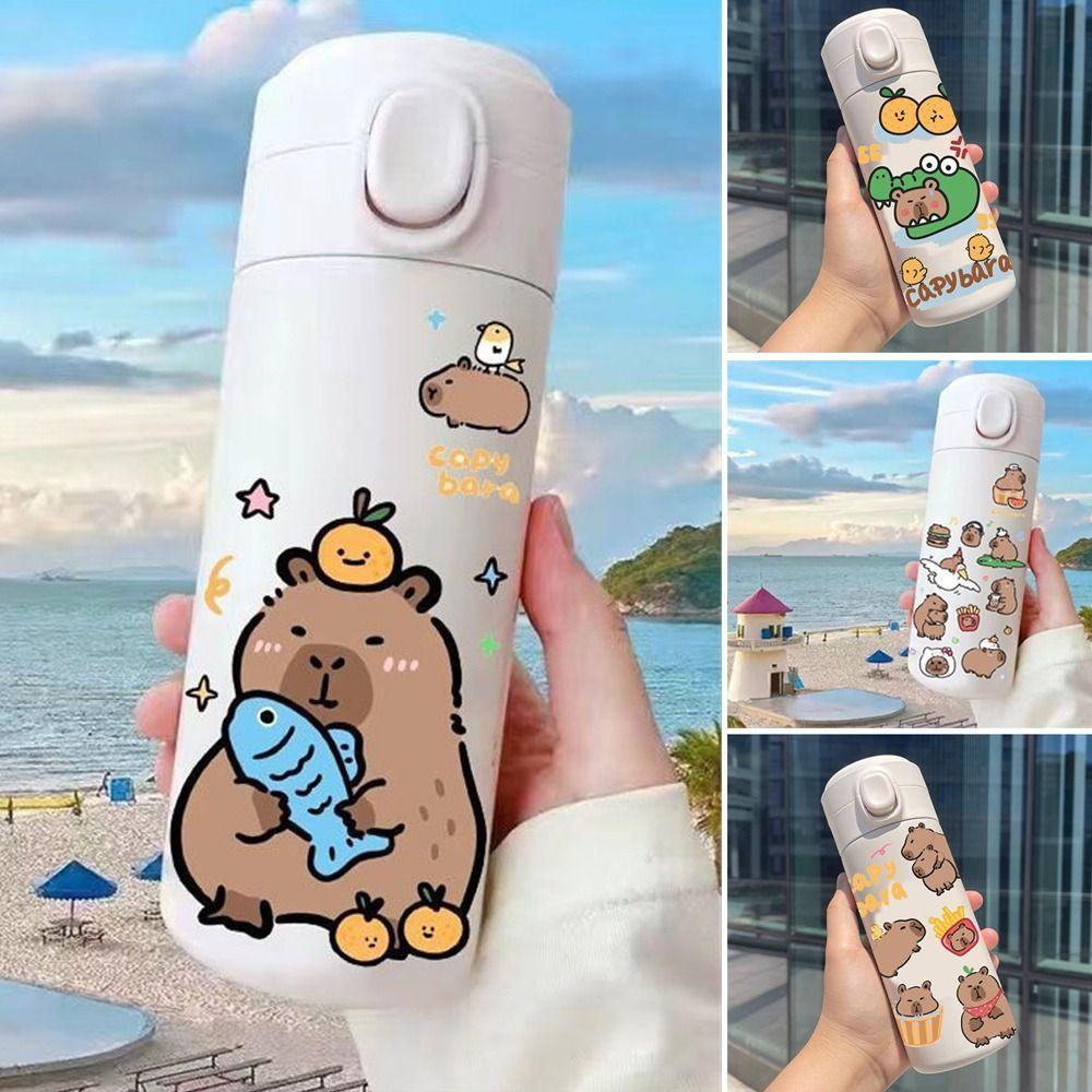Capybara Insulated Stainless Steel Water Bottle for Children Cartoon Leakproof Large Capacity 420ML Sport Water Bottle