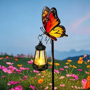 Solar Butterfly Garden Light, Creative Realistic Butterfly Ground Stake Lamp, Nordic Style Lawn Landscape Lighting, Outdoor Decor, Solar Garden Lights, Solar Butterfly Garden Lantern