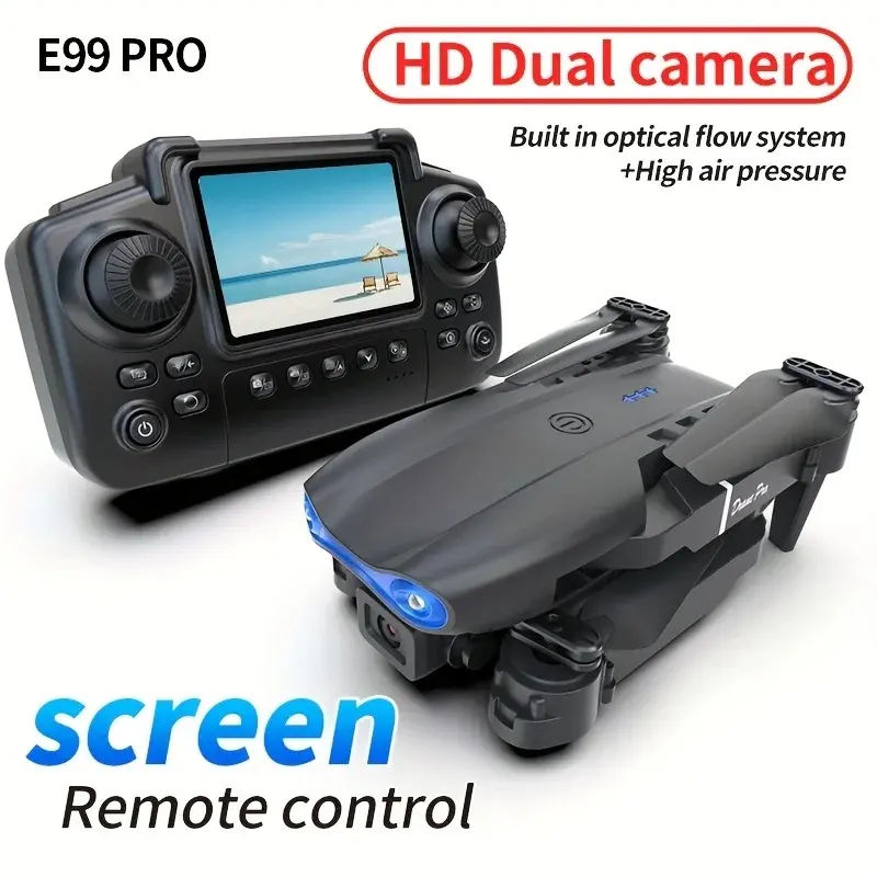 Upgraded version E99PRO MAX drone with in-screen remote control, dual batteries, foldable, USB rechargeable. This drone is the perfect gift for off-seasons and for Halloween and Christmas