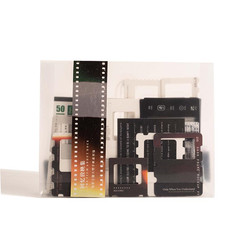 Vintage Film Themed Scrapbooking Kit, 94pcs/set Scrapbooking Paper & Sticker & Tape Set, DIY Decorative Paper for Scrapbooking & Journal Making, Backlighting, DIY Crafts