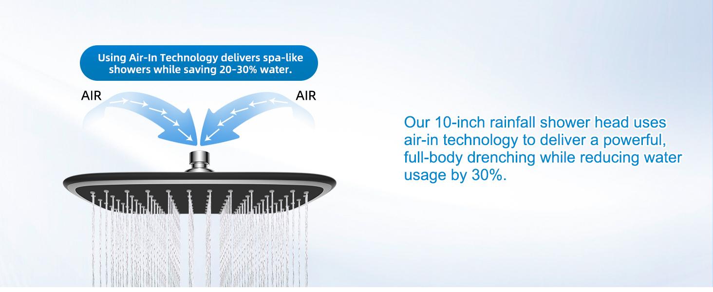 10" Rain Shower Head with Handheld, High Pressure Boosting Rainfall Showerhead with All Metal Adjustable Extension Arm, Easy Reach Shower Holder, 5 Spray Modes with Power Wash, Easy to Install, Chrome