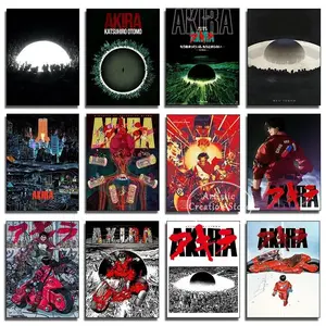 Akira Anime Canvas Wall Art - High-Definition Neo-Tokyo Sci-Fi Cyberpunk Poster for Bedroom Decor, Aesthetic Japanese Manga Illustration, Frameless Modern Home Wall Decoration for Living Room & Gamer Room