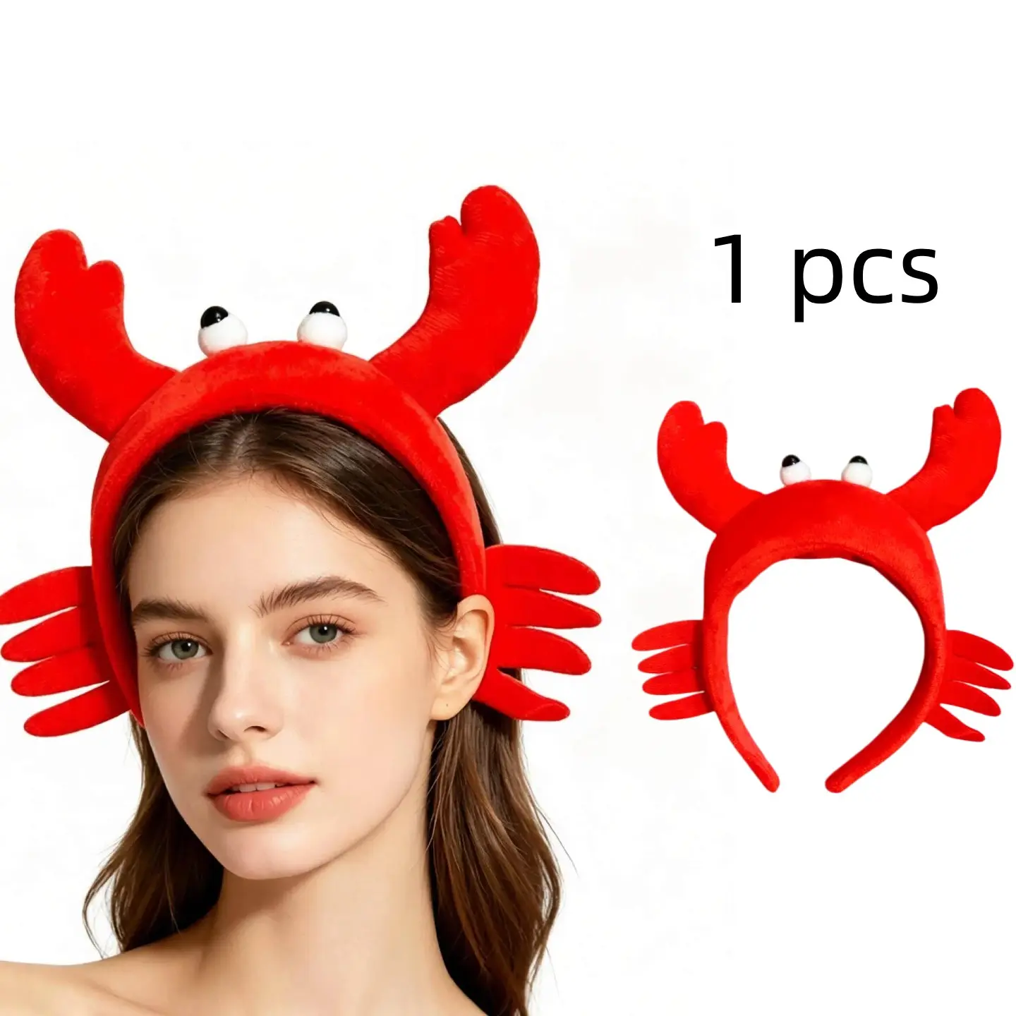 1-pcs Cartoon Crab Animal Hairband, Cute Zoo Costume, Party Props, Cosplay Headband, Unisex, Birthday Gift, Role Play Accessory