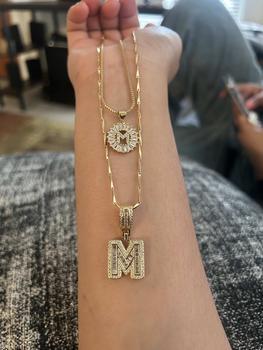 2 Pack Initial Necklace Set - Zircon Letter Pendant for Women, Valentine's & Birthday Gift