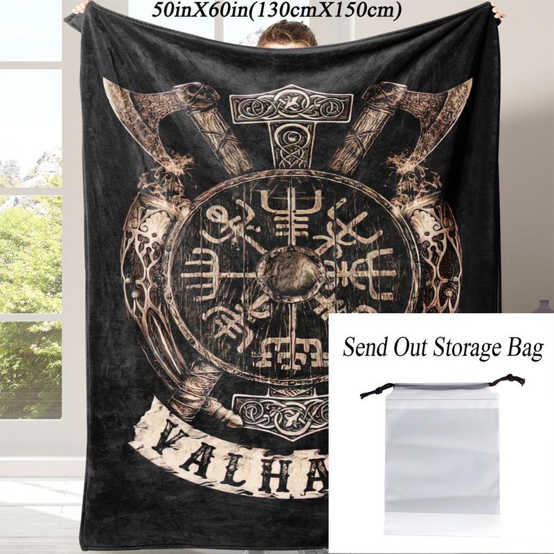 Viking Valhalla Pattern Blanket, Soft Warm Throw Blanket, Air-conditioned Room Blanket, Air Conditioning Blanket, Warm Nap Blanket for Home Office Travel Camping #TOP PICKS