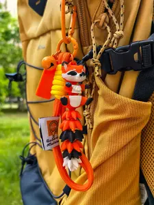 Animal Element Long-Tail Raccoon Keychain, Multi-Joint Adjustable, Backpack Charm, Nylon Strap, Ideal Gift for Women, Adults Only