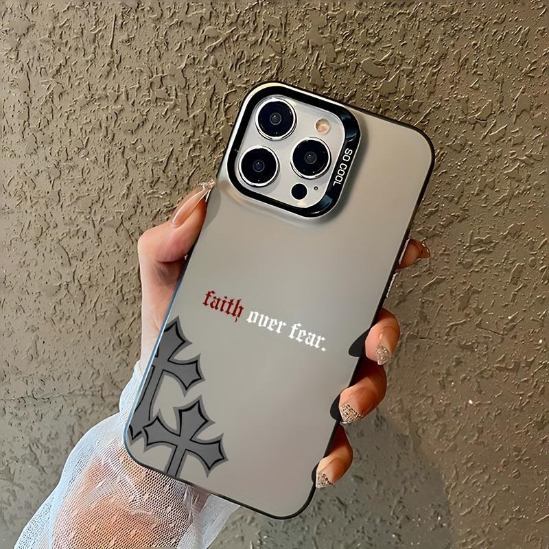 Vitality Black Cross TPU Pattern Case for iPhone 17 16 15 14 Pro Max 13 12 11 X XS Plus Shockproof Drop Protection Durable PC Smartphone Cover Gifts for women men girls boys