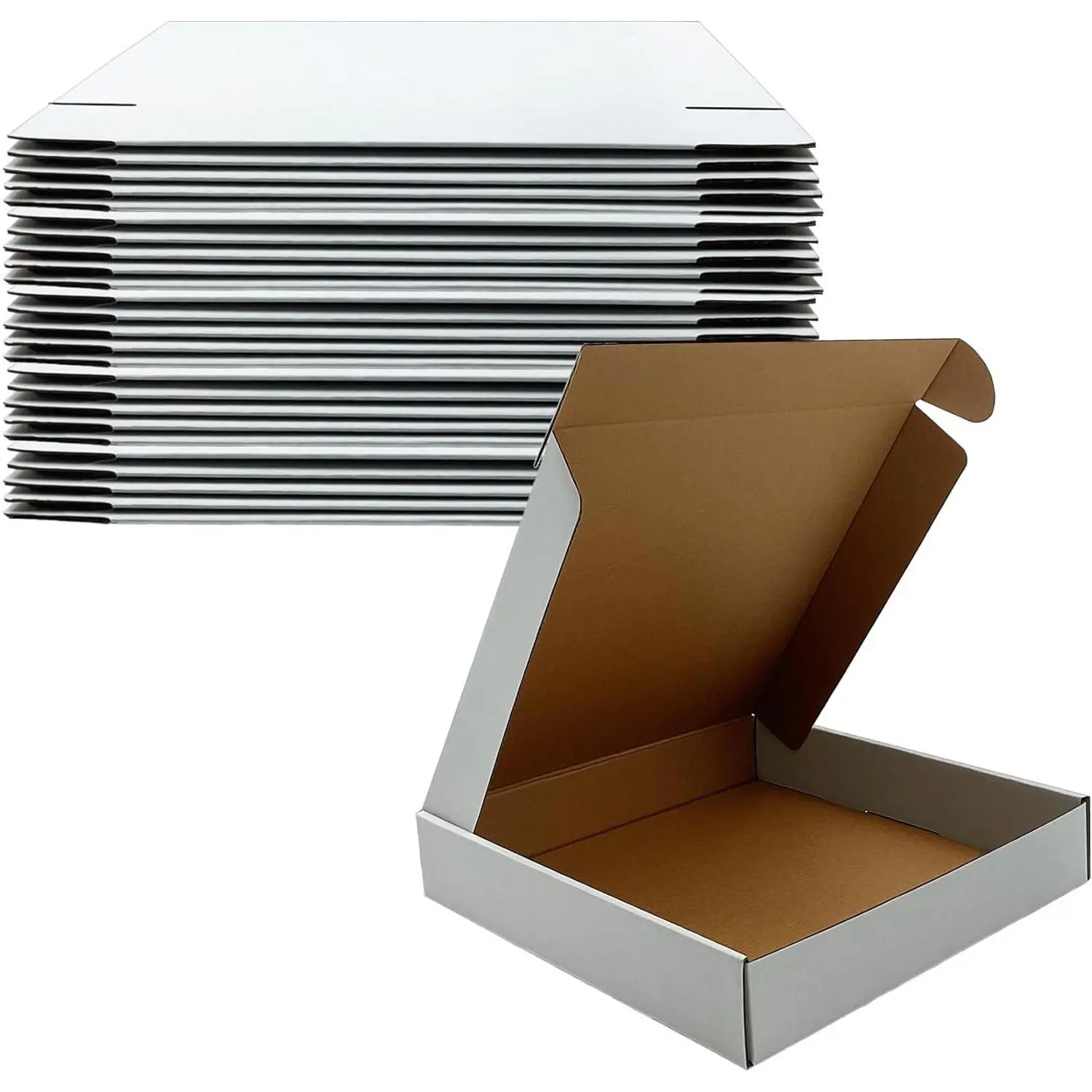 11x11x2 Inch White Corrugated Cardboard Shipping Boxes, Set of 25 | Recycled Literature Mailers with Tuck Top for Mailing, Moving, Storage, Gifting, Wrapping, E-Commerce & Small Business PackagingGift