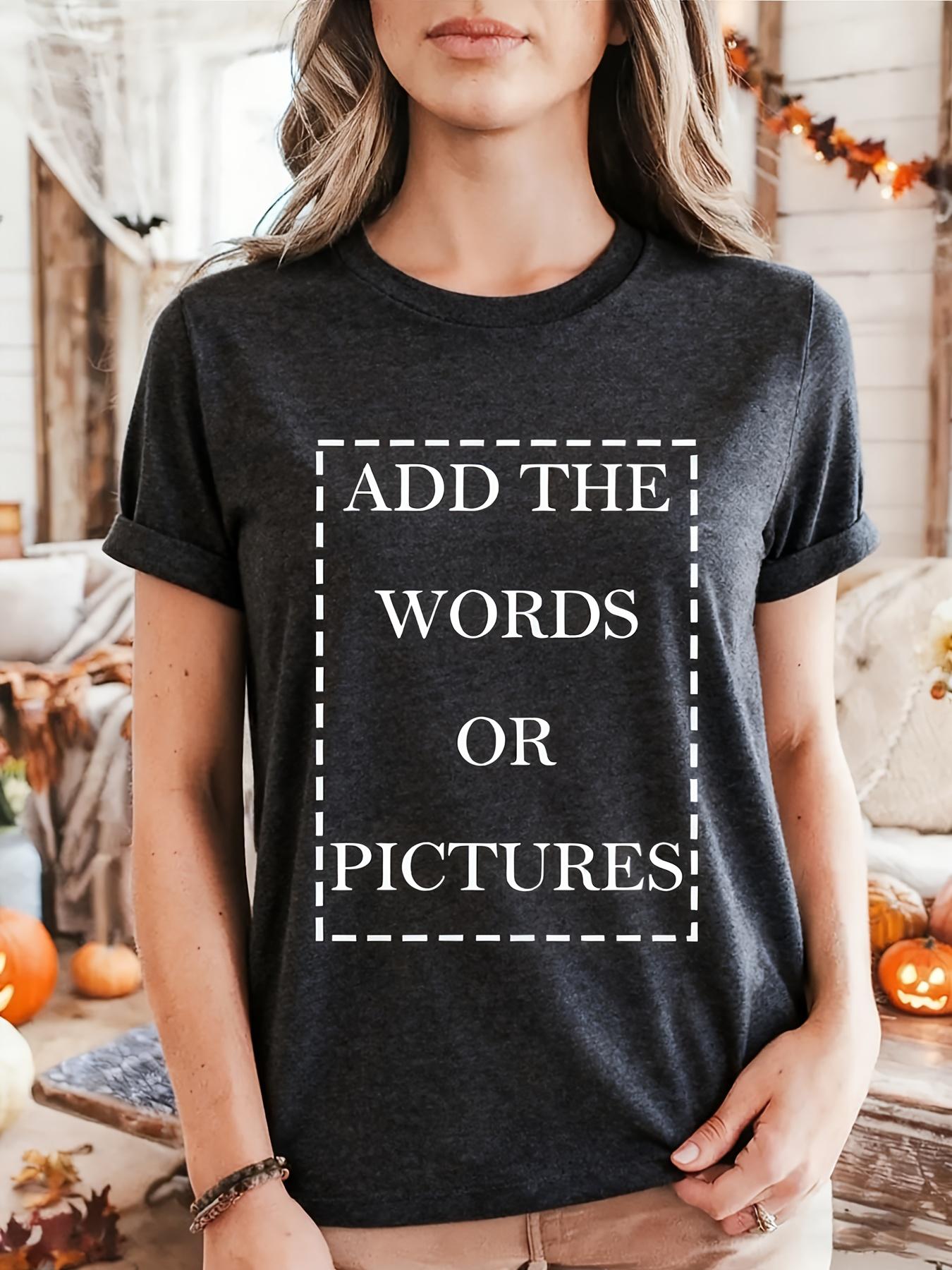 Women's T-shirt, solid color pattern printed short-sleeve T-shirt, customizable with personal images/text, machine washable, round neck, suitable for casual wear, parties, outdoor activities, Valentine's Day and Easter gifts, elegant T-shirt