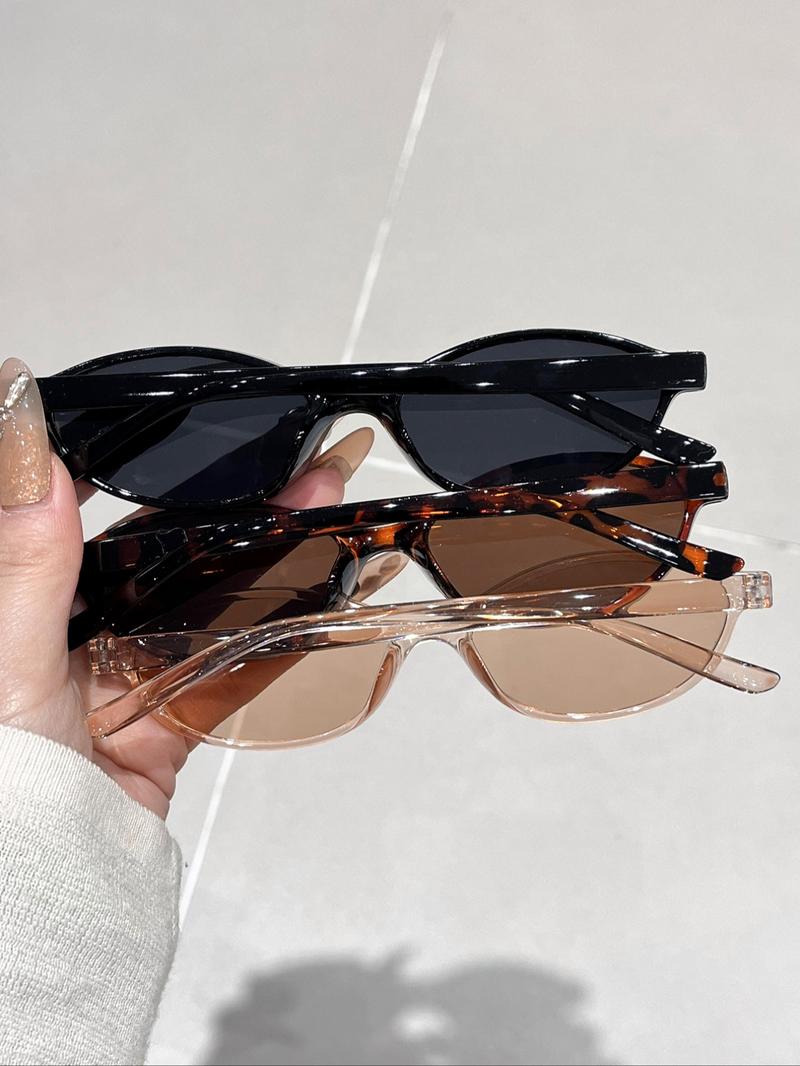 Women's Trendy Tinted Lens Oval Frame Sunglasses, Vintage Casual Sunglasses for Everyday Use, Fashion Accessories for Outdoor Activities, Trendy Beach Eyewear