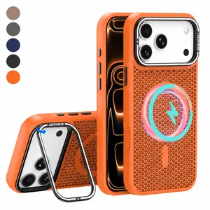 Magnetic Heat Dissipation case for iPhone 17 Pro Max 16 15 13/14,for MagSafe,Cooling Drop Protection,Adjustable Kickstand case,Ice Armour Cool Matte