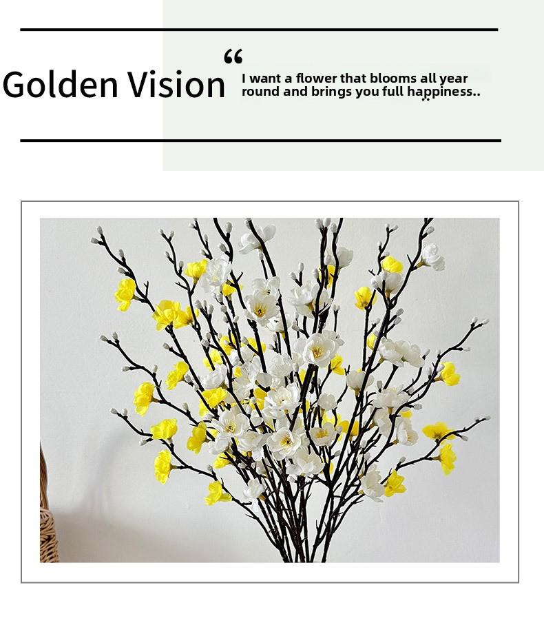 55CM single white mini plum blossom artificial flower for Chinese-style home decoration