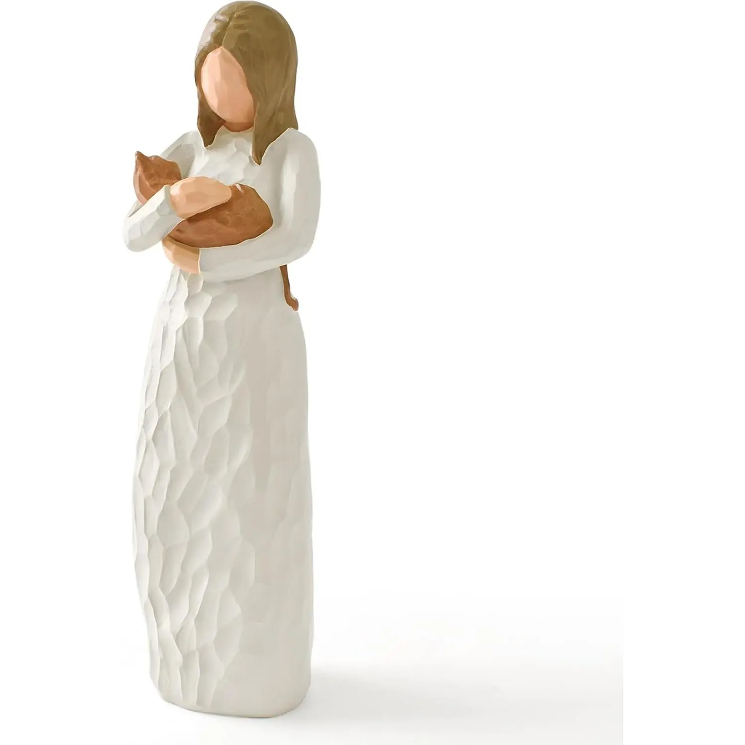 Cat Memorial Gifts, Orange Cat Figurines Loss of Cat Sympathy Gift for Cat Mom, Friendship Guardian Angel Statue Cat Remembrance Gifts for Women Cat Lovers