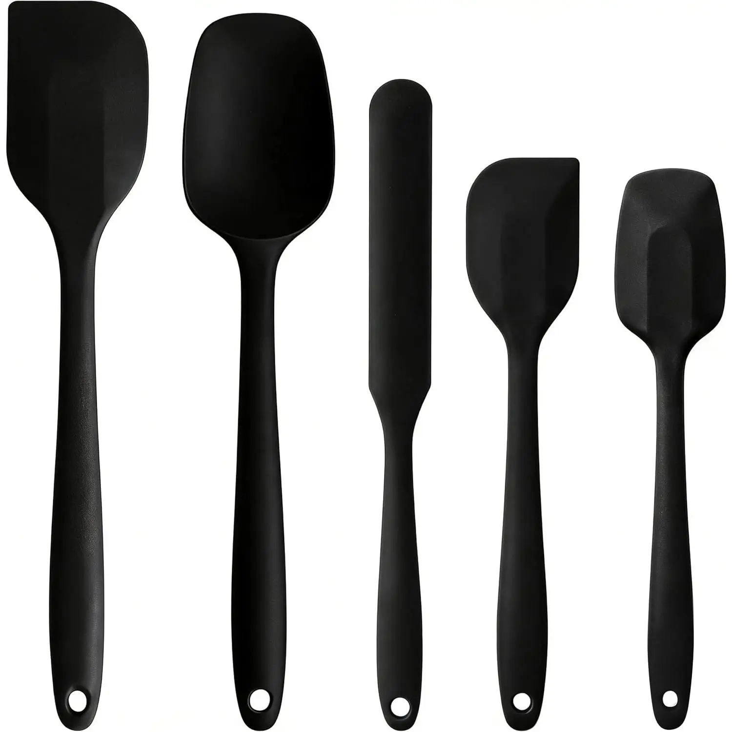 5 count  Spatula Set | Rubber Spatula Heat Resistant Essential for Cooking Baking Non Stick Dishwasher Safe Kitchen Tools Multicolor